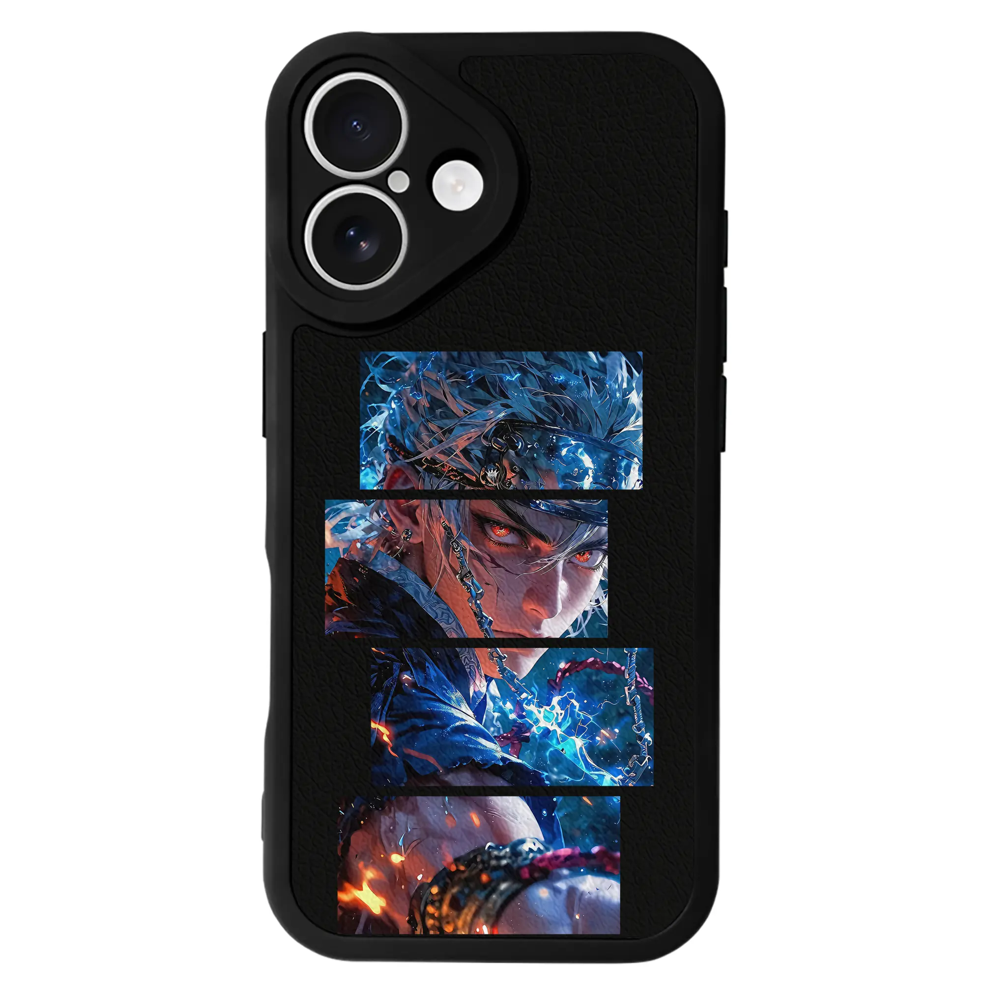 鬼滅の刃 グッズ,宇髄 天元 - IPhone 16シリーズ対応 ・ シリコンスマホケース ・ レザー調 ・ 高精度フィット ・ 耐衝撃 ・ ワイヤレス充電対応 ・ 精密カット